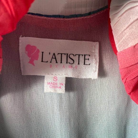 NEW L'ATISTE Women's Blue & Pink Floral Maxi Dress Size Small - Picture 11 of 14